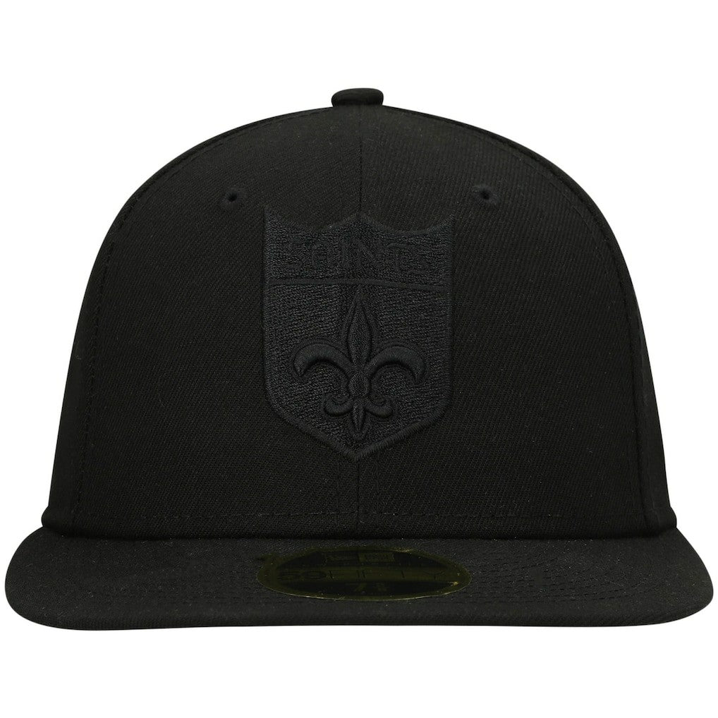 New Orleans Saints New Era Historic Logo Black on Black Low Profile 59FIFTY II Fitted Hat - Black - NFL