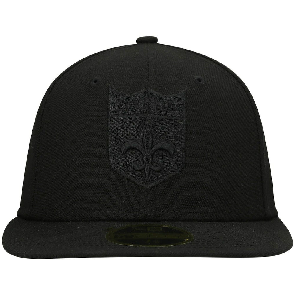 New Orleans Saints New Era Historic Logo Black on Black Low Profile 59FIFTY II Fitted Hat - Black - NFL