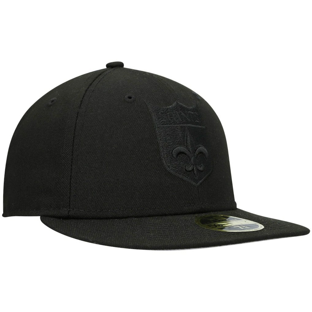 New Orleans Saints New Era Historic Logo Black on Black Low Profile 59FIFTY II Fitted Hat - Black - NFL