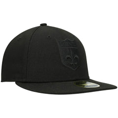 New Orleans Saints New Era Historic Logo Black on Black Low Profile 59FIFTY II Fitted Hat - Black - NFL