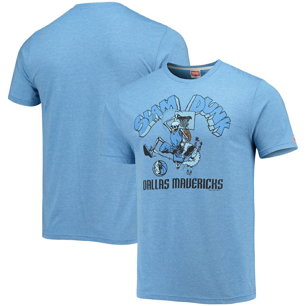 Dallas Mavericks Homage NBA x Grateful Dead Tri-Blend T-Shirt Blue