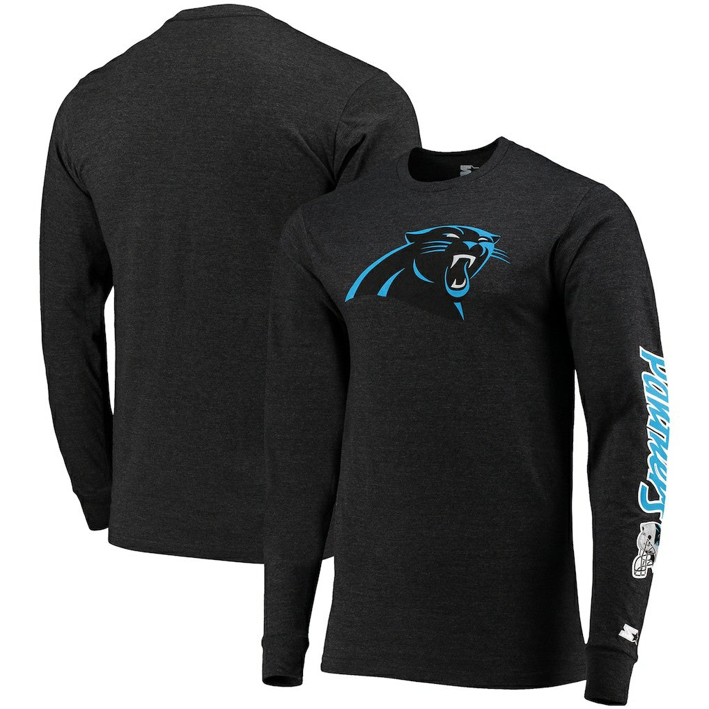 Carolina Panthers Starter Halftime Long Sleeve T-Shirt - Heathered Black - NFL