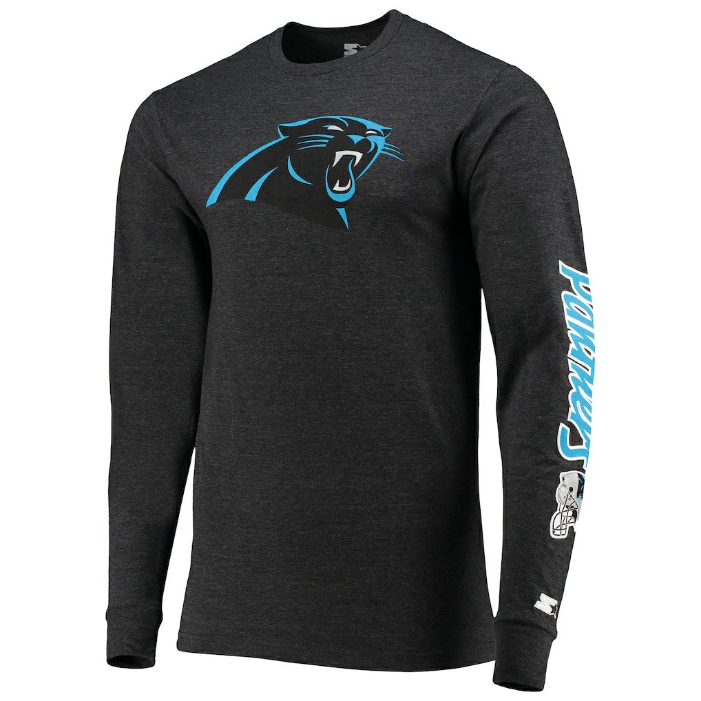 Carolina Panthers Starter Halftime Long Sleeve T-Shirt - Heathered Black - NFL