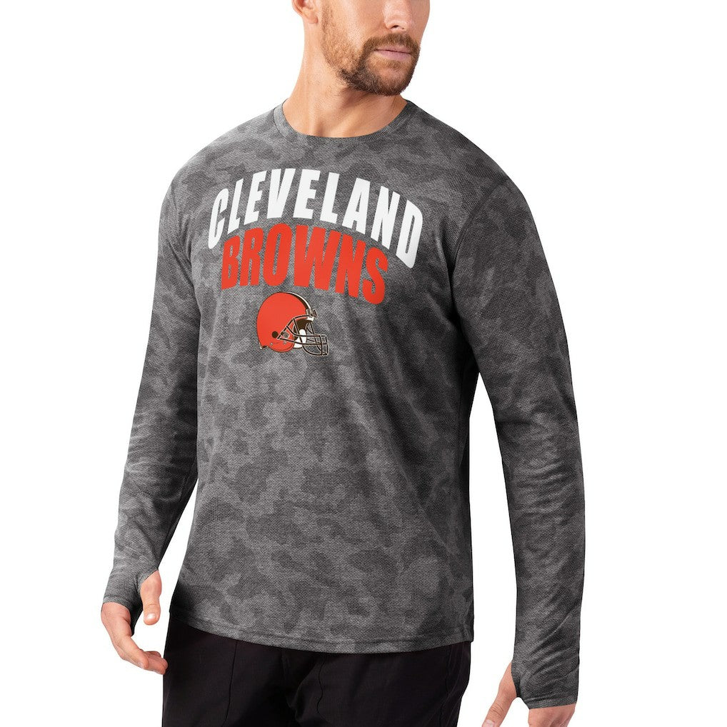 Cleveland Browns MSX by Michael Strahan Camo Performance Long Sleeve T-Shirt - Black - NFL