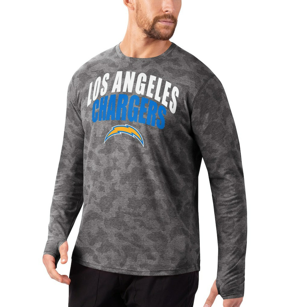 Los Angeles Chargers MSX by Michael Strahan Camo Performance Long Sleeve T-Shirt - Black - NFL