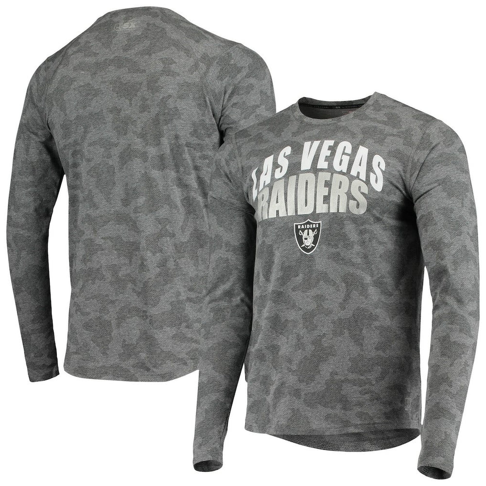 Las Vegas Raiders MSX by Michael Strahan Camo Performance Long Sleeve T-Shirt - Black - NFL