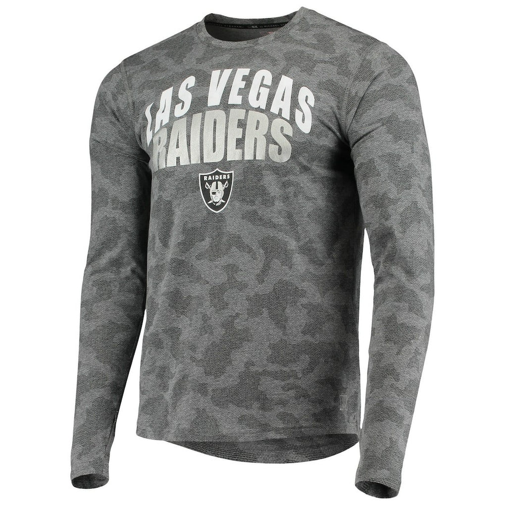 Las Vegas Raiders MSX by Michael Strahan Camo Performance Long Sleeve T-Shirt - Black - NFL