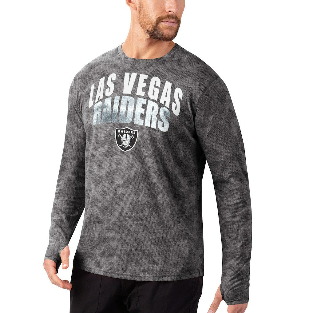 Las Vegas Raiders MSX by Michael Strahan Camo Performance Long Sleeve T-Shirt - Black - NFL