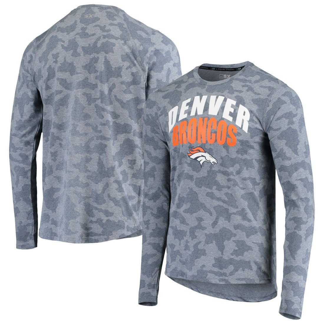 Denver Broncos MSX by Michael Strahan Camo Performance Long Sleeve T-Shirt - Navy - NFL