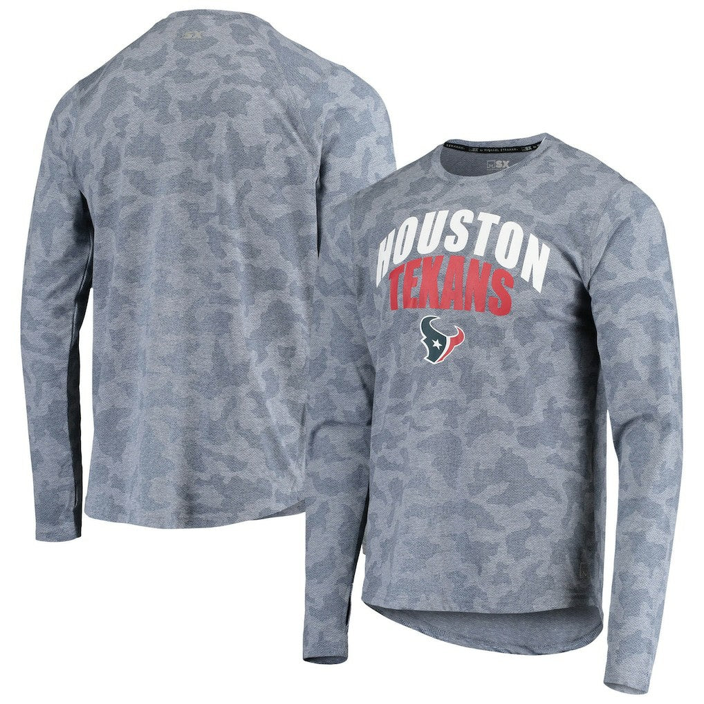 Houston Texans MSX by Michael Strahan Camo Performance Long Sleeve T-Shirt - Navy - NFL