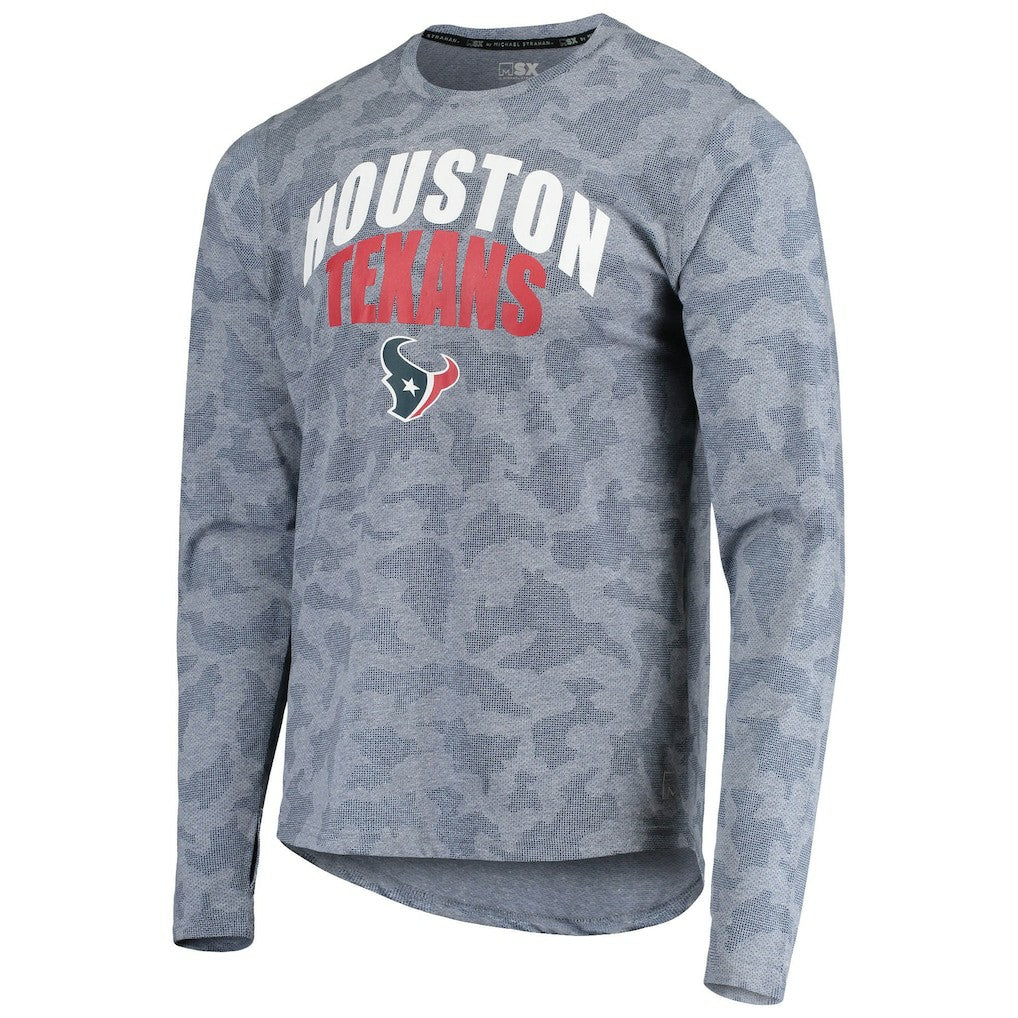 Houston Texans MSX by Michael Strahan Camo Performance Long Sleeve T-Shirt - Navy - NFL