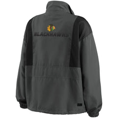Chicago Blackhawks WEAR by Erin Andrews Women's Popover Packable Half-Zip Jacket - Charcoal | NHL on sale