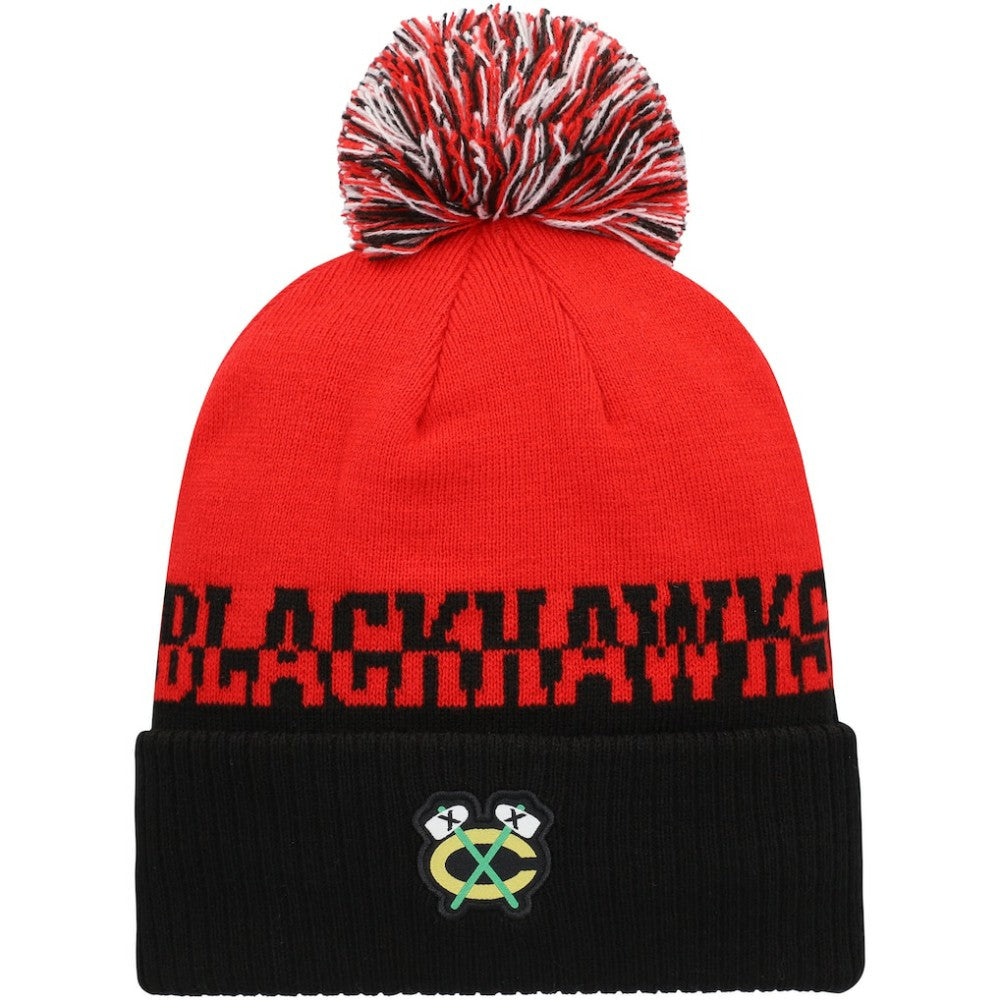 Chicago Blackhawks adidas COLD.RDY Cuffed Knit Hat with Pom - Red/Black | Adidas online