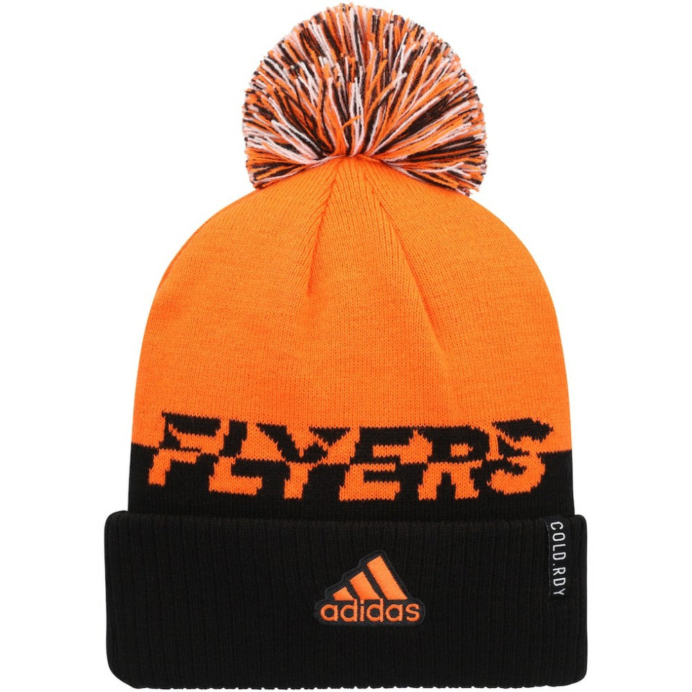 Philadelphia Flyers adidas COLD.RDY Cuffed Knit Hat with Pom - Orange/Black | Adidas on sale