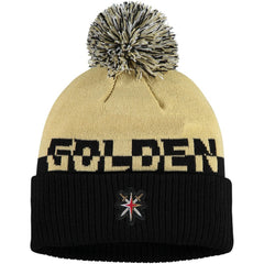 Vegas Golden Knights adidas COLD.RDY Cuffed Knit Hat with Pom - Gold/Black | Adidas Clearance