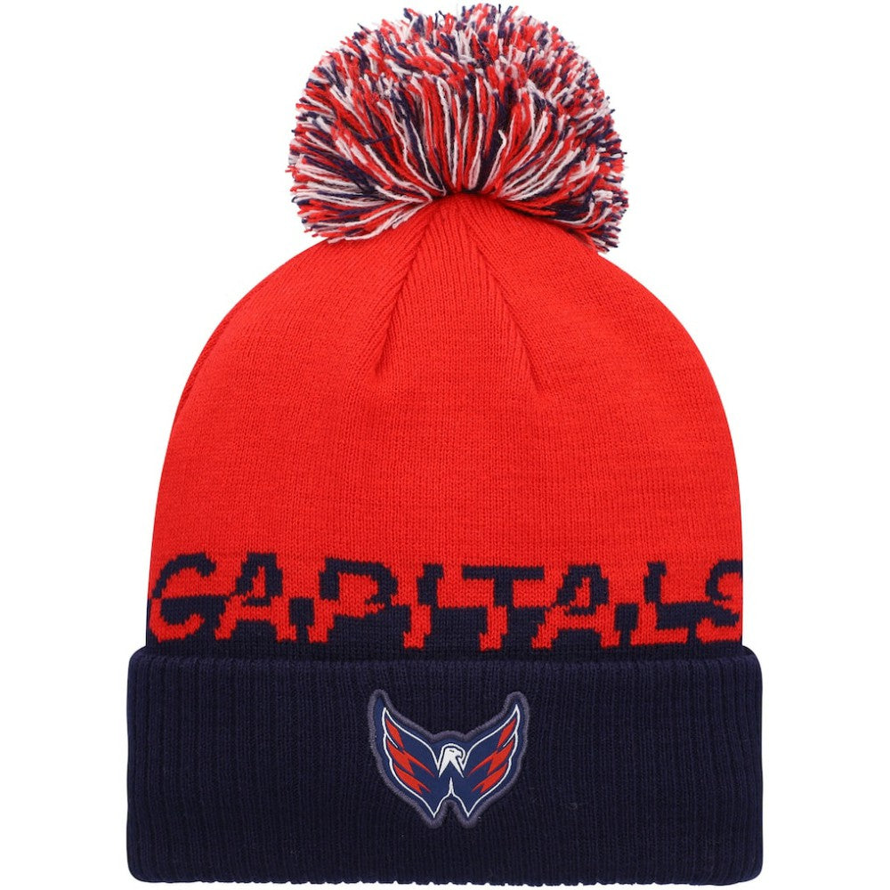 Washington Capitals adidas COLD.RDY Cuffed Knit Hat with Pom - Red/Navy | Adidas Clearance