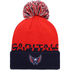 Washington Capitals adidas COLD.RDY Cuffed Knit Hat with Pom - Red/Navy | Adidas Clearance