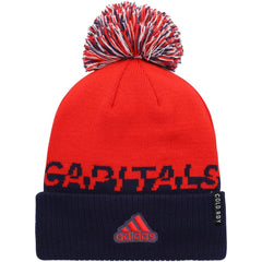 Washington Capitals adidas COLD.RDY Cuffed Knit Hat with Pom - Red/Navy | Adidas Clearance