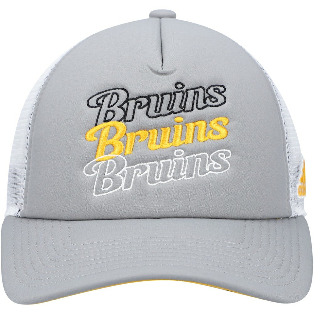 Boston Bruins adidas Women's Foam Trucker Snapback Hat - Gray/White | Adidas sale