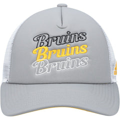 Boston Bruins adidas Women's Foam Trucker Snapback Hat - Gray/White | Adidas sale