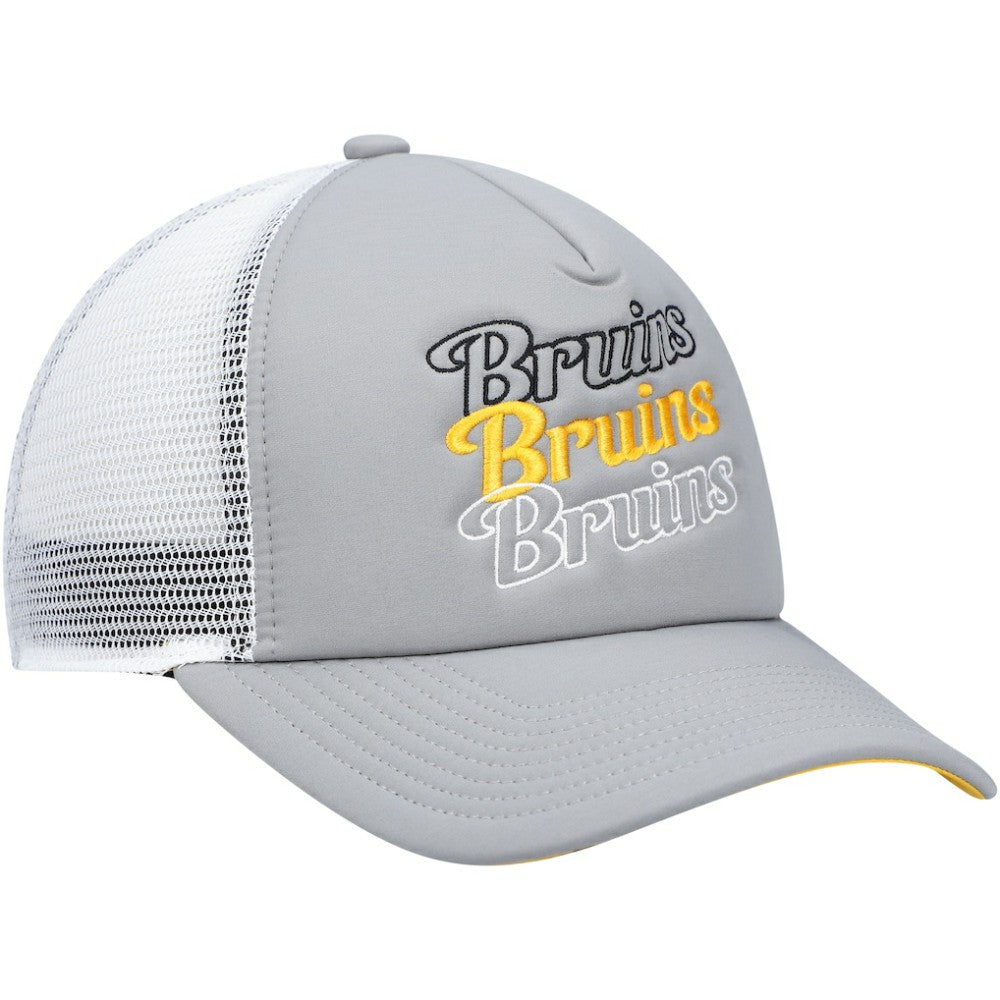 Boston Bruins adidas Women's Foam Trucker Snapback Hat - Gray/White | Adidas sale