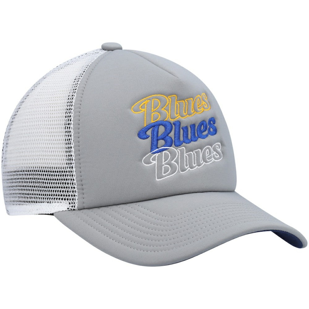 St. Louis Blues adidas Women's Foam Trucker Snapback Hat - Gray/White | Adidas near me