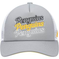 Pittsburgh Penguins adidas Women's Foam Trucker Snapback Hat - Gray/White | Adidas near me