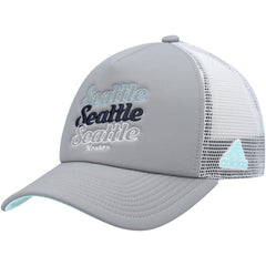 Seattle Kraken adidas Women's Foam Trucker Snapback Hat - Gray/White | Adidas on sale