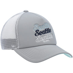 Seattle Kraken adidas Women's Foam Trucker Snapback Hat - Gray/White | Adidas on sale