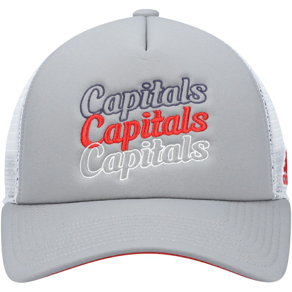 Washington Capitals adidas Women's Foam Trucker Snapback Hat - Gray/White | Adidas Clearance