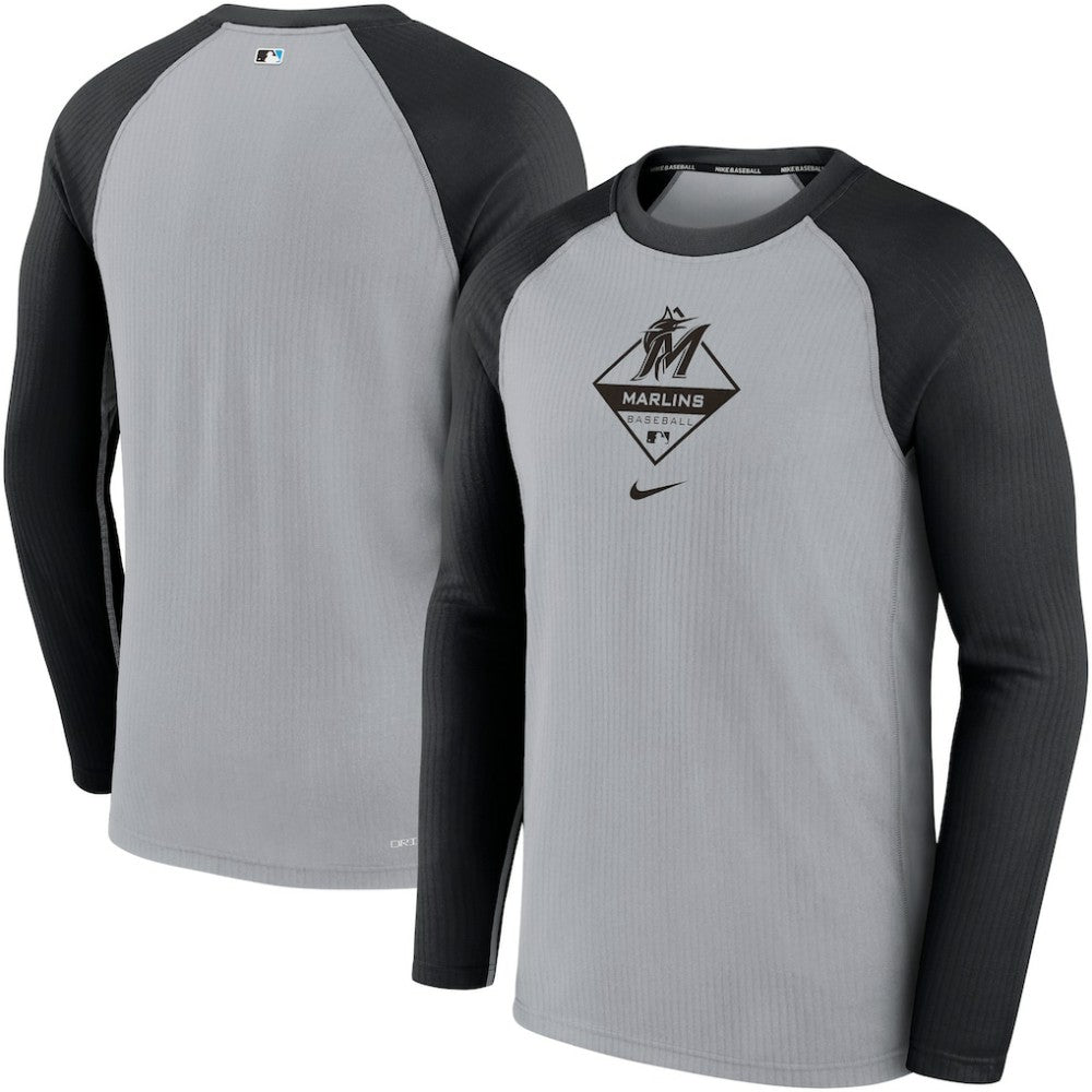 Miami Marlins Nike Game Authentic Collection Performance Raglan Long Sleeve T-Shirt for sale