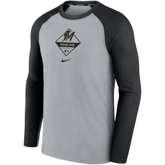 Miami Marlins Nike Game Authentic Collection Performance Raglan Long Sleeve T-Shirt for sale