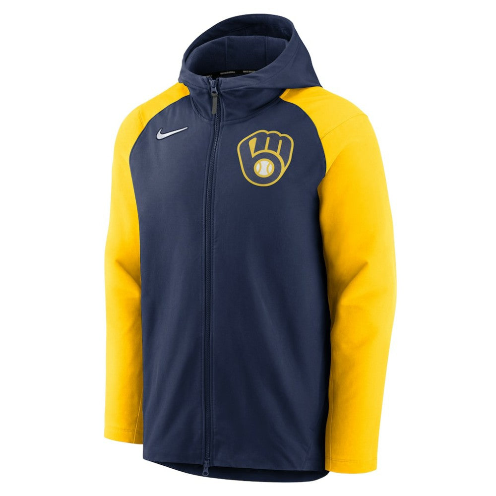 Milwaukee Brewers Nike Authentic Collection Performance Raglan Full-Zip Hoodie Discount