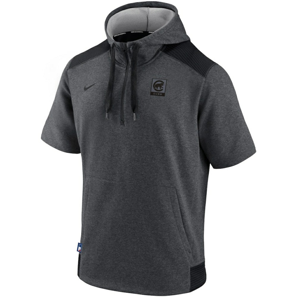 Chicago Cubs Nike Authentic Collection Dry Flux Performance Quarter-Zip Short Sleeve Hoodie Discount