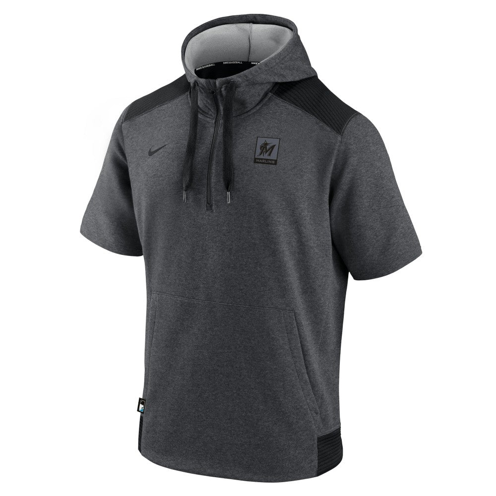 Miami Marlins Nike Authentic Collection Dry Flux Performance Quarter-Zip Short Sleeve Hoodie Discount