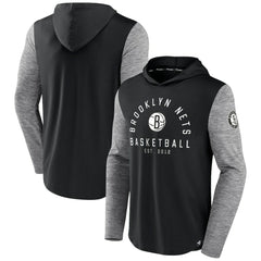Fanatics Brooklyn Nets Deep Rotation Performance Pullover Hoodie Black/Heathered Charcoal