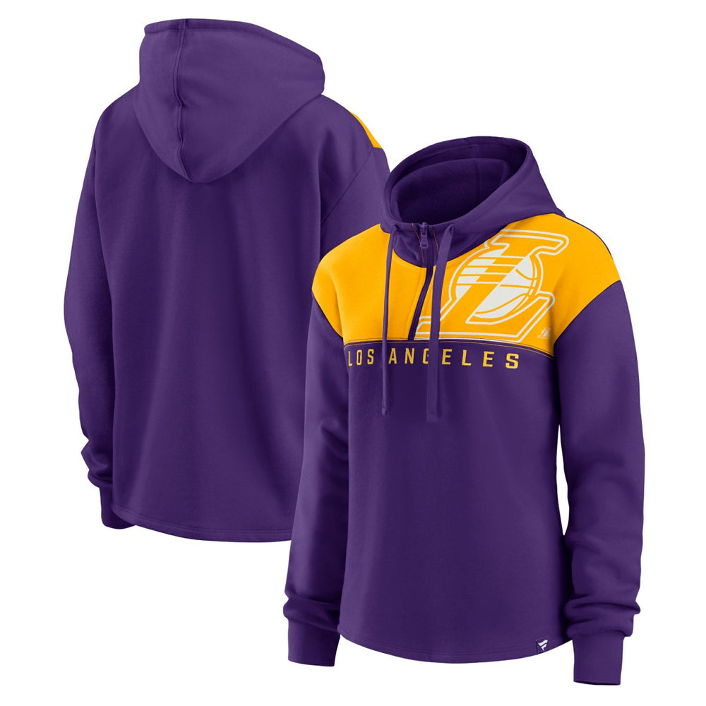 Fanatics Los Angeles Lakers Women's Overslide Quarter-Zip Fleece Hoodie Purple