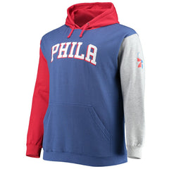 Fanatics Philadelphia 76ers Big & Tall Double Contrast Pullover Hoodie Royal/Red