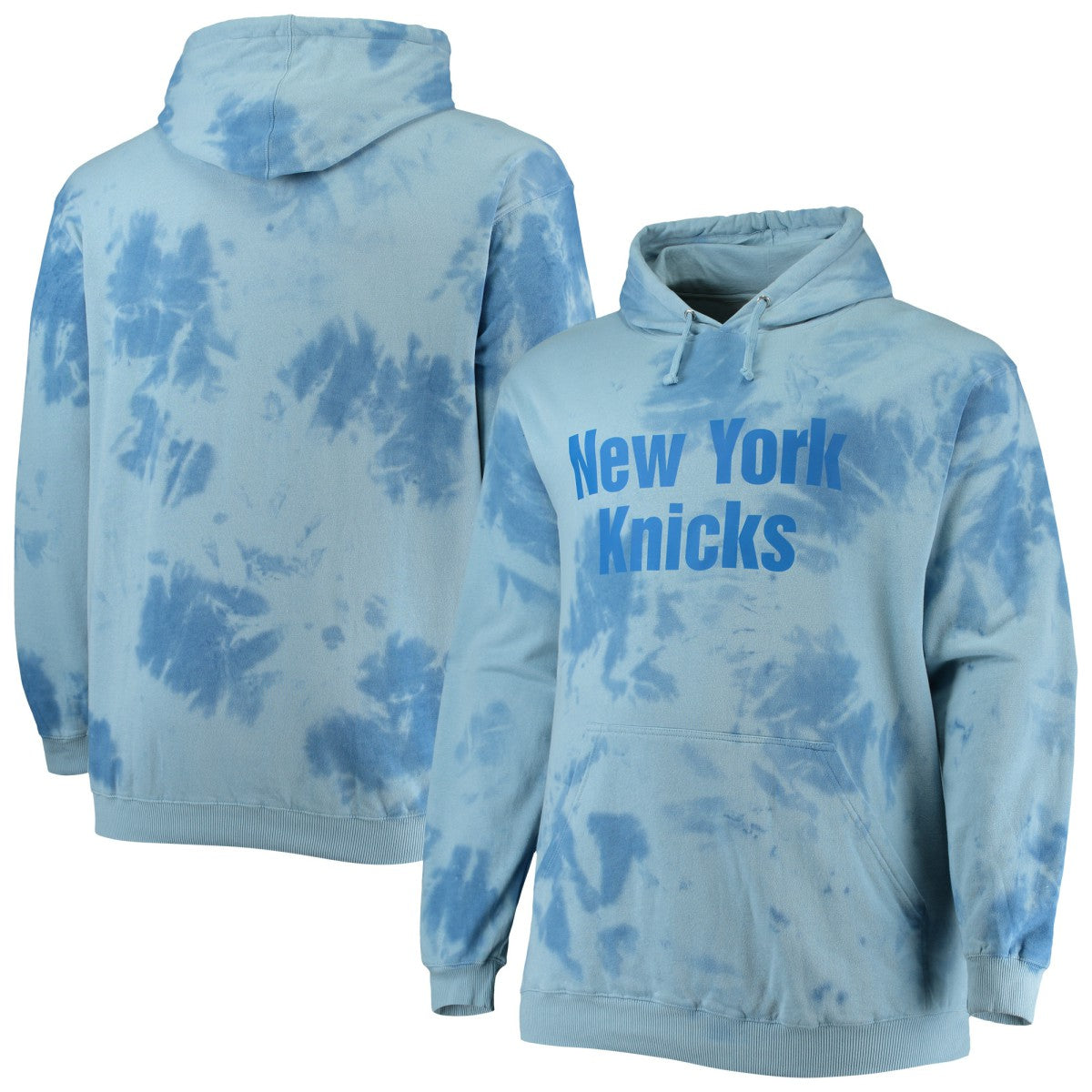 Fanatics New York Knicks Big & Tall Wordmark Cloud Dye Pullover Hoodie Blue