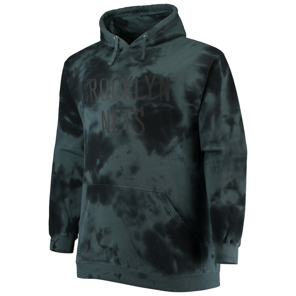 Fanatics Brooklyn Nets Big & Tall Wordmark Cloud Dye Pullover Hoodie Black