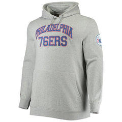 Mitchell & Ness Philadelphia 76ers Hardwood Classics Big & Tall Throwback Pullover Hoodie Heathered Gray