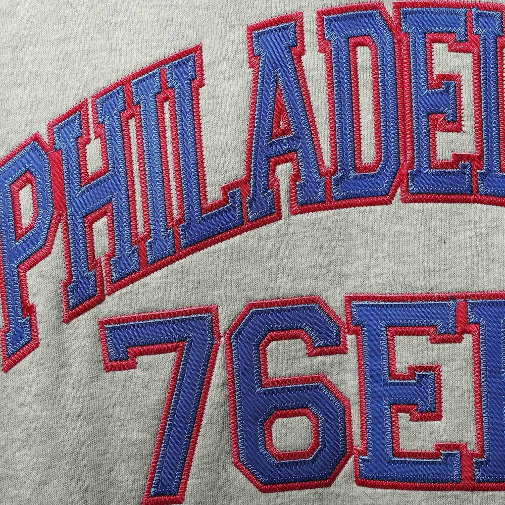 Mitchell & Ness Philadelphia 76ers Hardwood Classics Big & Tall Throwback Pullover Hoodie Heathered Gray