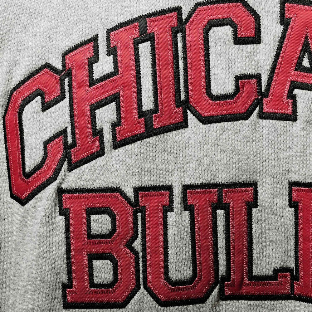 Mitchell & Ness Chicago Bulls Hardwood Classics Big & Tall Throwback Pullover Hoodie Heathered Gray