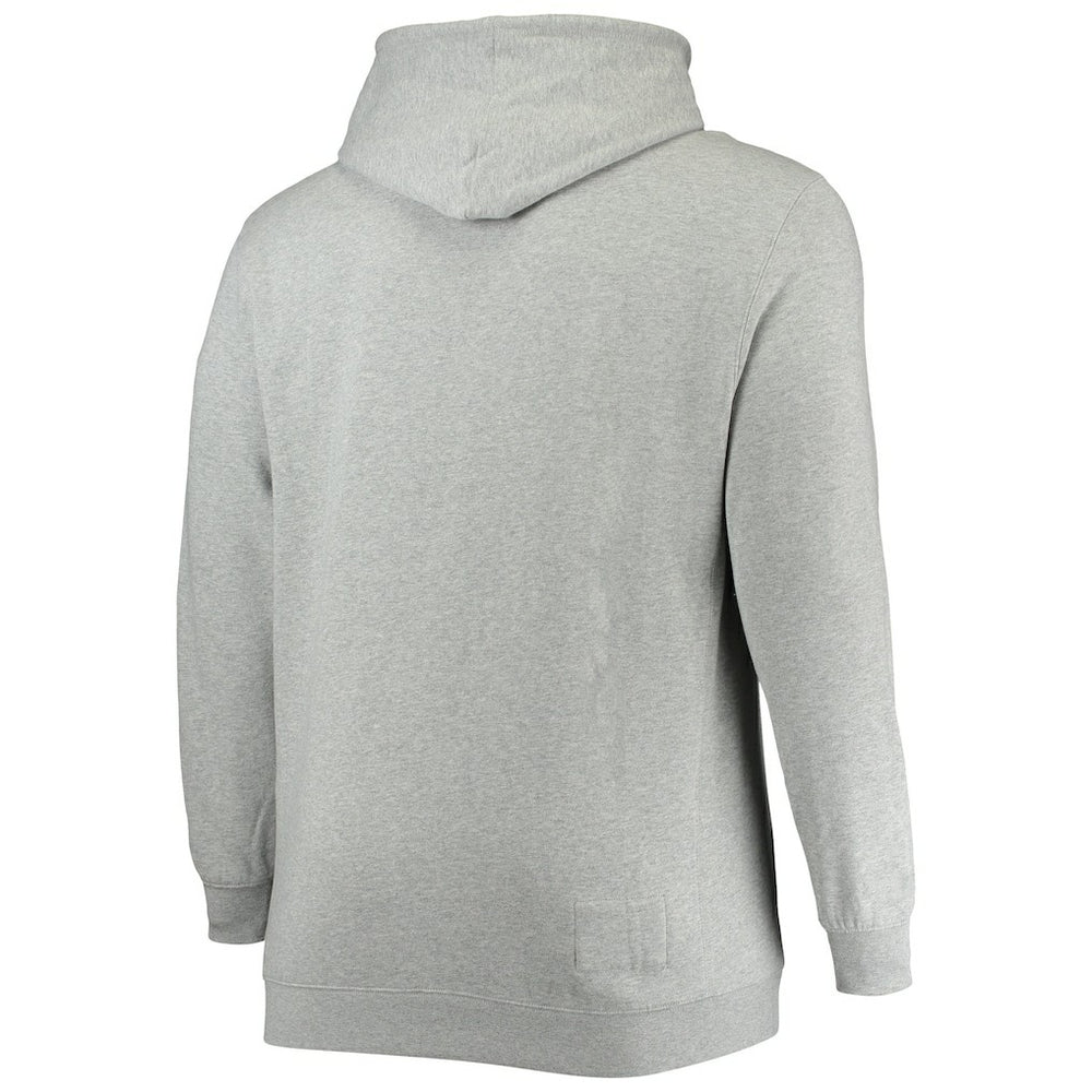 Mitchell & Ness Chicago Bulls Hardwood Classics Big & Tall Throwback Pullover Hoodie Heathered Gray