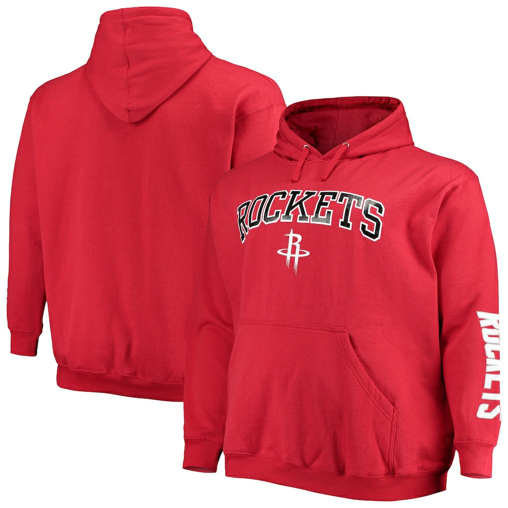 Fanatics Houston Rockets Big & Tall Team Wordmark Pullover Hoodie Red