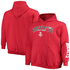 Fanatics Houston Rockets Big & Tall Team Wordmark Pullover Hoodie Red