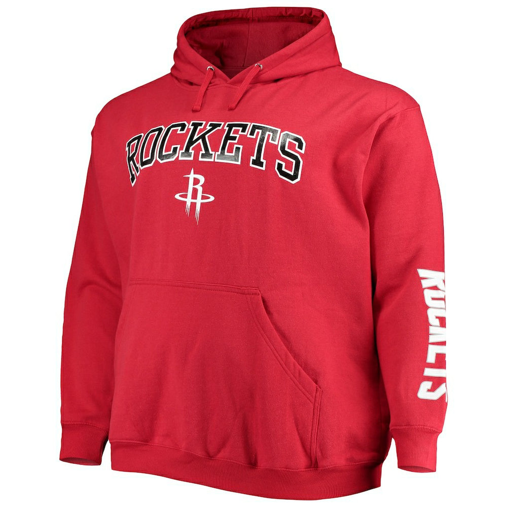 Fanatics Houston Rockets Big & Tall Team Wordmark Pullover Hoodie Red
