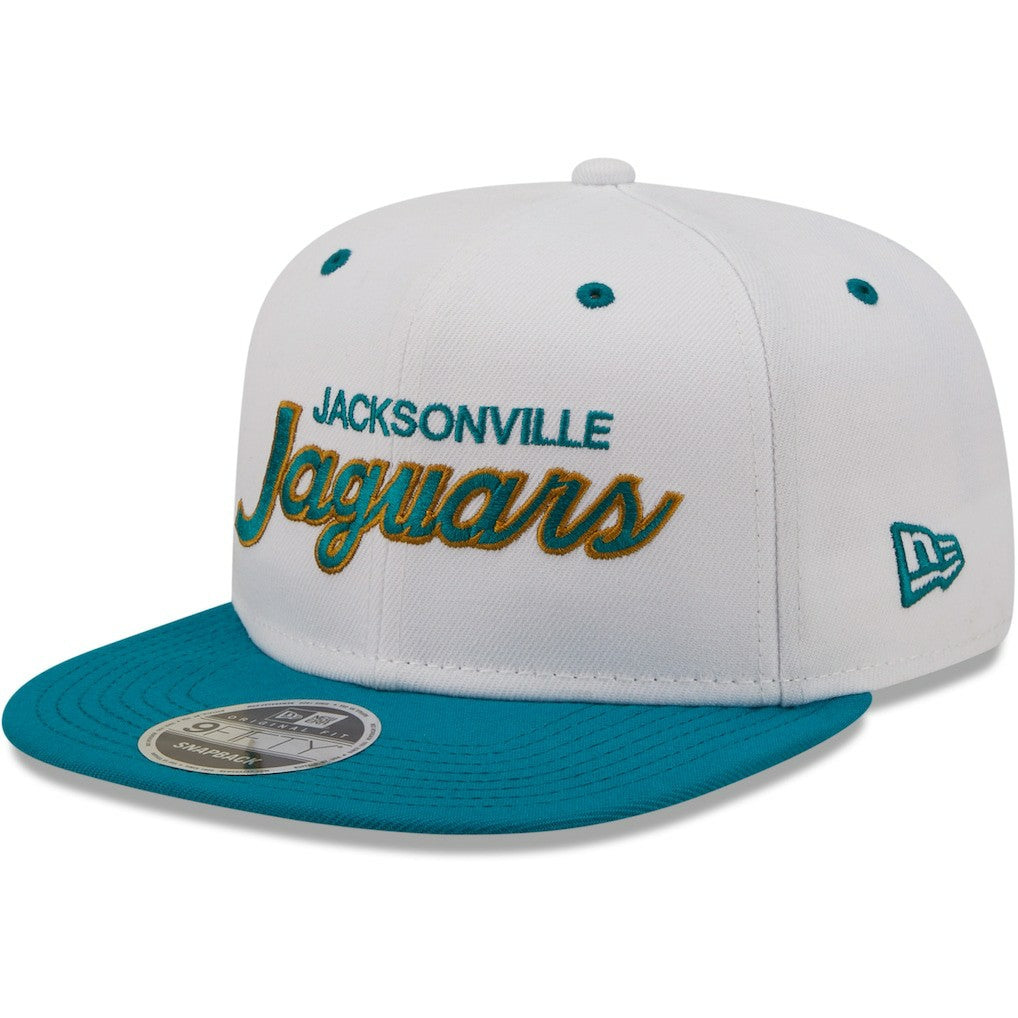 Jacksonville Jaguars New Era Sparky Original 9FIFTY Snapback Hat - White/Teal - NFL