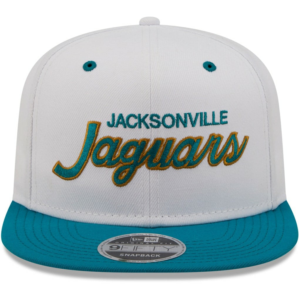 Jacksonville Jaguars New Era Sparky Original 9FIFTY Snapback Hat - White/Teal - NFL