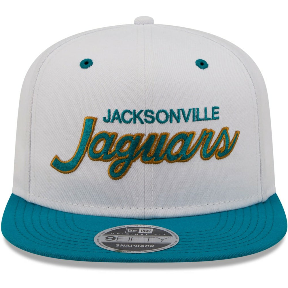 Jacksonville Jaguars New Era Sparky Original 9FIFTY Snapback Hat - White/Teal - NFL